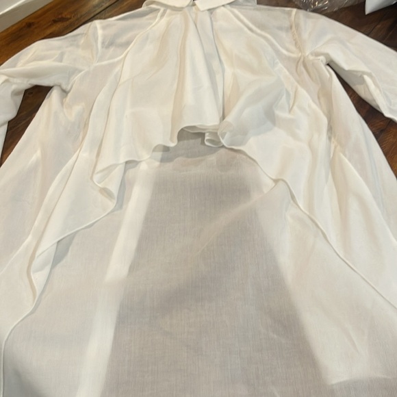 CAbi Women's Small Vacation Tunic Shirt White Long Sleeve  Button Down - Picture 9 of 16